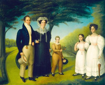 Dr. John Safford és családja, c. 1830. alkotó: Reuben Rowley