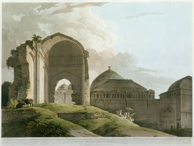 A madurai palota romjai, Thomas és William (1769-1837) Daniell metszete, 1798-ban megjelent (színes litó) alkotó: Rev. Edward Thomas Daniell