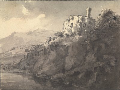 Táj, jobb oldalon egy kastély egy dombon alkotó: Rev. William Gilpin