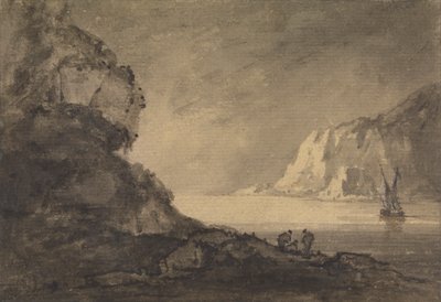 Szállítási jelenet három figurával a parton alkotó: Rev. William Gilpin