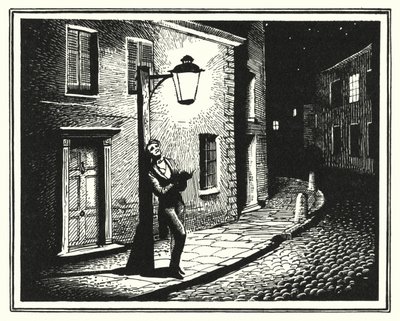 Hans Christian Andersen: A régi utcai lámpa (litho) alkotó: Rex (after) Whistler