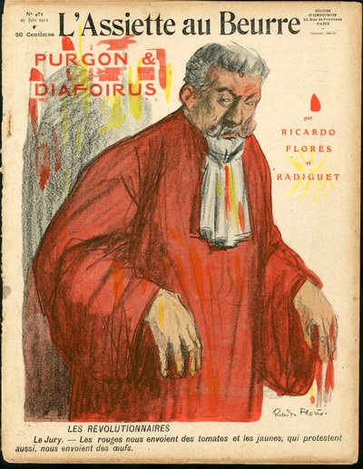 A „” L’Plate au beurre” borítója, 482. szám, Szatirikus színekben alkotó: Ricardo Flores