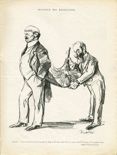 Illusztráció: Ricardo Flores (1878-1918) a Le Rire-ben, 09/05/14 - Újraélők párbeszéde - Marokkó, Agadir - Ceccaldi alkotó: Ricardo Flores
