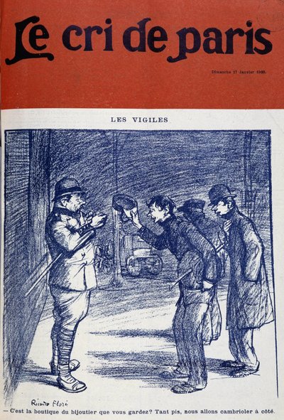 Virrasztások és betörők, Ricardo Flore - „Párizsi kréta”” 1909.01.17. alkotó: Ricardo Flores
