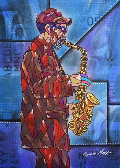 Geometrikus jazz-zenész alkotó: Ricardo Maya