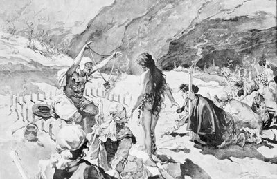 Egy possedét ördögűznek a Rosé-völgyben. R. Pellegrini rajza. alkotó: Riccardo Pellegrini