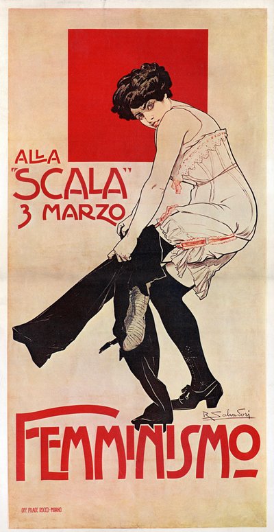 Feminista találkozó a Scalában 1906. 03. 03-án (plakát) alkotó: Riccardo Salvadori