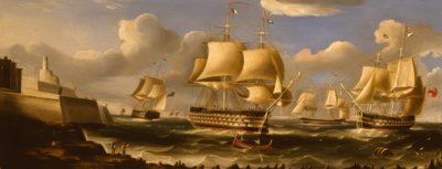 H.M.S. Queen in Valetta / R.B. Spencer festménye, 1848 alkotó: Richard B. Spencer