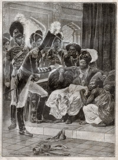 Gyarmatosítás Srí Lankán. (metszés alkotó: Richard Caton (after) Woodville