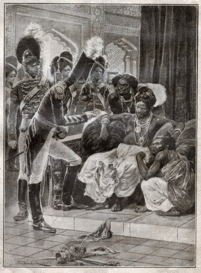 Sri Vikrama Rajasinha, Kandy (Srí Lanka) királya, akit az angolok 1815-ben bocsátottak el. 1924 (illusztráció) alkotó: Richard Caton (after) Woodville