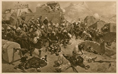 A 92. hegyvidékiek és a 2. gurkha megrohamozzák Gundi Mulla Sahibdadot az afganisztáni kandahári csata és a második angol-afgán háború során alkotó: Richard Caton II (after) Woodville