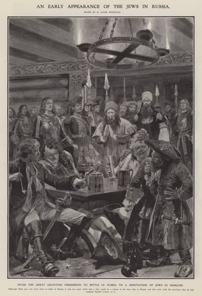 A zsidók korai megjelenése Oroszországban (litho) alkotó: Richard Caton II (after) Woodville