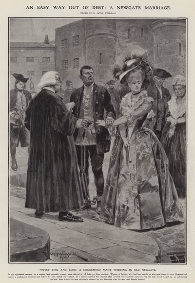 Könnyű kiút az adósságból: Newgate-házasság (litho) alkotó: Richard Caton II (after) Woodville