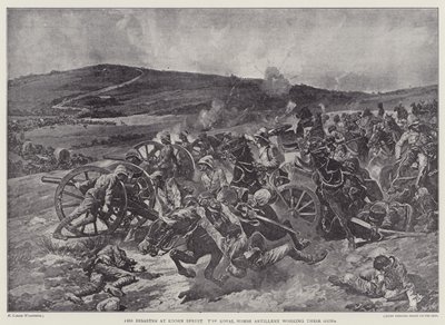 A Koorn Spruit-i katasztrófa, a Királyi Ló Tüzérség fegyverei (litho) alkotó: Richard Caton II (after) Woodville