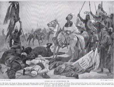 Hyder Ali a Conjeevaramban 1780-ban, illusztráció Hutchinson A nemzetek története című művéből alkotó: Richard Caton Woodville