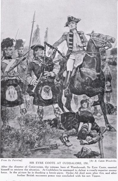 Sir Eyre Coote Cuddalore-ban, illusztráció a "Hutchinson