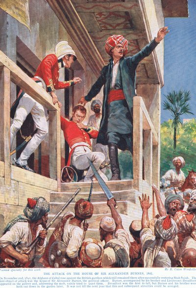 A támadás Sir Alexander Burnes háza ellen, 1910 körül alkotó: Richard Caton Woodville