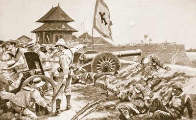 A bokszermozgalom, illusztráció a "Hutchinsons History of the Nations" című könyvből, 1910 körül. alkotó: Richard Caton Woodville