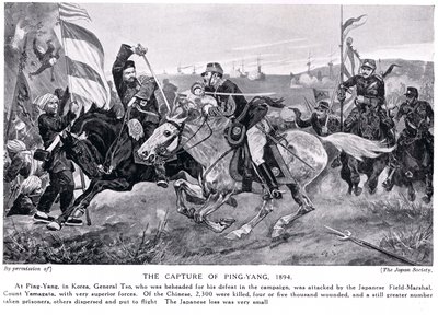 Ping Yang elfogása, illusztráció a "Hutchinsons History of the Nations" című könyvből, 1910 körül. alkotó: Richard Caton Woodville