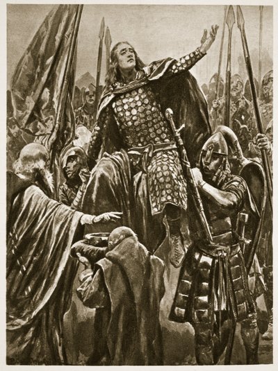 Idősebb Edward felemelkedése a Kingston-on-Thames-i koronázáskor, Whitsunday, „The Illustrated London News”, 1902 alkotó: Richard Caton Woodville