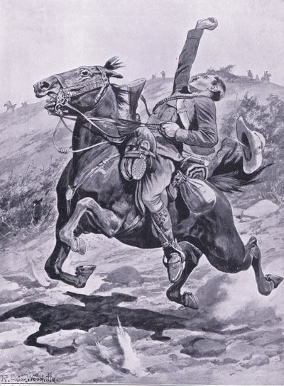 A Yeomans utolsó túrája, illusztráció az After Pretoria: The Guerilla War, 1902-ből alkotó: Richard Caton Woodville