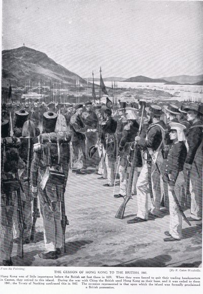 Hongkong átengedése a briteknek, 1841, illusztráció a "Hutchinson