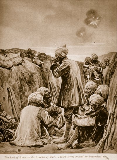 A béke gyógynövénye a háború lövészárkaiban, 1914-19 alkotó: Richard Caton Woodville