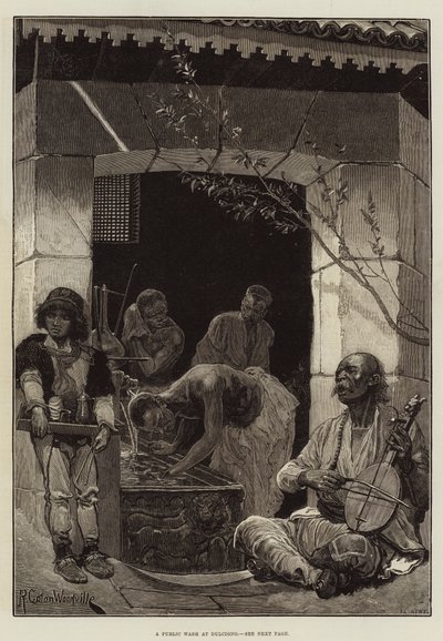Nyilvános mosás Dulcignoban alkotó: Richard Caton Woodville junior