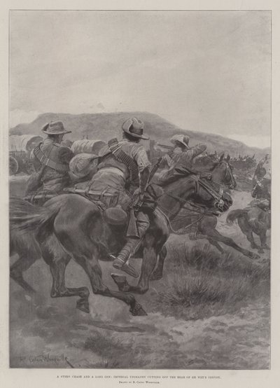 Egy Stern Chase és egy Long One, a birodalmi Yeomanry elvágja De Wet konvojjának hátulját alkotó: Richard Caton Woodville junior