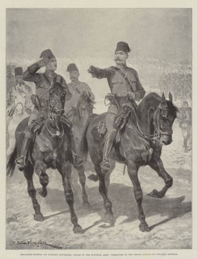Sir Herbert Kitchener dandártábornok, az egyiptomi hadsereg Sirdarja, a Dongola felé előrenyomuló csapatok parancsnoka alkotó: Richard Caton Woodville junior