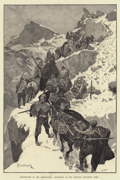 Felkelés Hercegovinában, a Crivoscie felkelői hazatérnek alkotó: Richard Caton Woodville junior