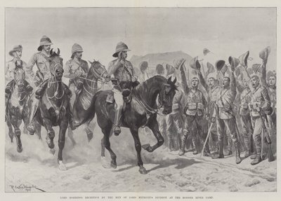 Lord Roberts fogadása Lord Methuen hadosztály emberei által a Modder River táborban alkotó: Richard Caton Woodville junior