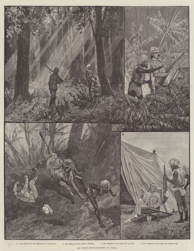 Első bivalyvadászatom Indiában alkotó: Richard Caton Woodville junior