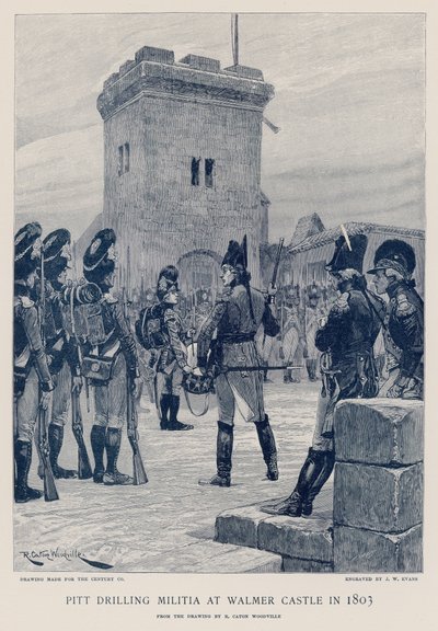 Pitt fúró milícia a Walmer kastélyban 1803-ban alkotó: Richard Caton Woodville junior