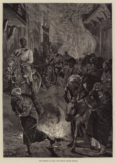 A kolera Kairóban, a Boulakot elhagyó emberek alkotó: Richard Caton Woodville junior