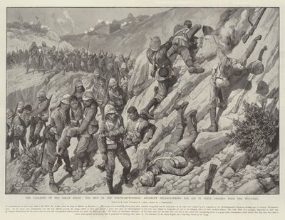 A Saran Ridge tisztása, a Northamptonshire-i ezred emberei, akik helikopteres segélynyújtásért dolgoznak a sebesültekkel való leszállás során alkotó: Richard Caton Woodville junior
