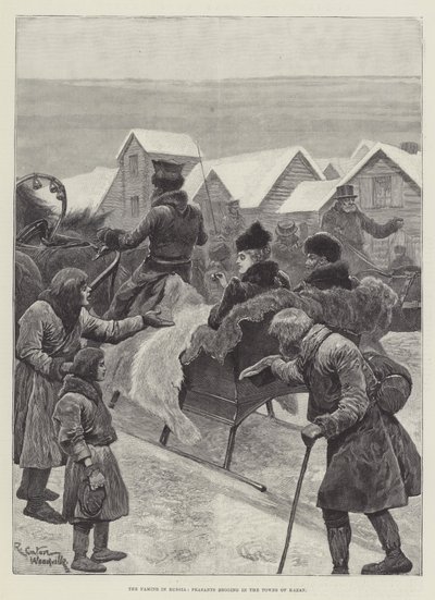 Éhínség Oroszországban, parasztok koldulás Kazany városaiban alkotó: Richard Caton Woodville junior