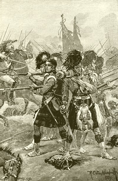 A negyvenkettedik hegyvidékiek a Quatre Brasban alkotó: Richard Caton Woodville junior