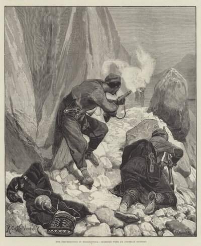 A felkelés Hercegovinában, csetepaté egy osztrák előőrssel alkotó: Richard Caton Woodville junior