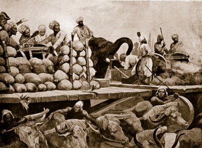 A nawab tüzérsége Plassey-nél, illusztráció a "Hutchinson