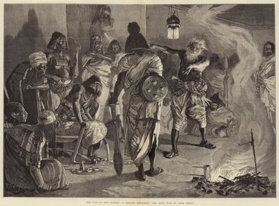 The War in the Soudan, egy dervis, aki a szent háborút prédikálja az arab főnököknek alkotó: Richard Caton Woodville junior