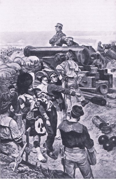 A Szevasztopol elleni támadás, 1855, illusztráció a brit szárazföldi és tengeri csatákból, 1915 alkotó: Richard Caton Woodville junior