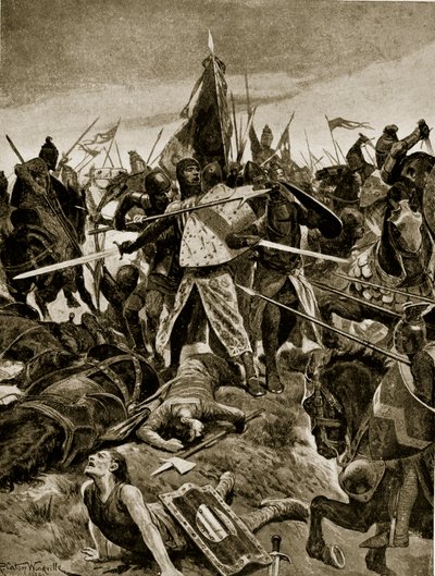 De Montfort utolsó standja Eveshamban, illusztráció a 