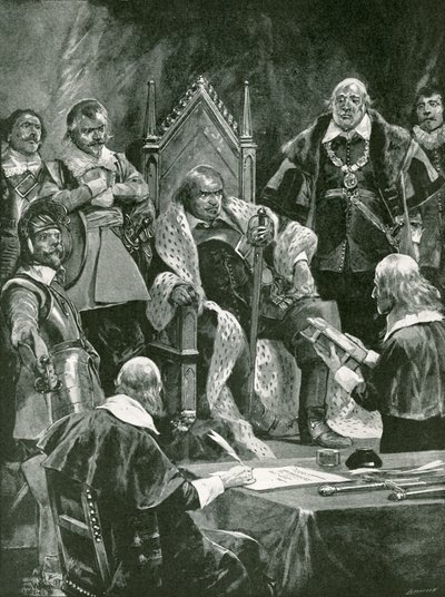 A Biblia bemutatása Oliver Cromwell Lord Protectorrá avatásán alkotó: Richard Caton Woodville junior