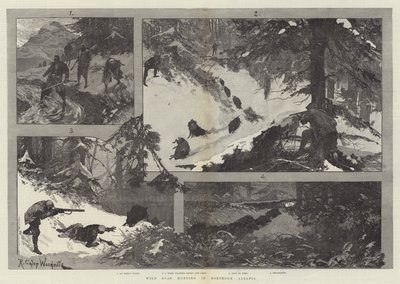 Vaddisznóvadászat Észak-Albániában alkotó: Richard Caton Woodville junior