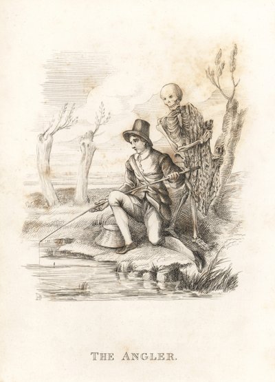 A Halál és a horgász csontváza. ,1827 (metszet) alkotó: Richard Dagley