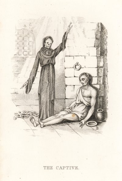 A Halál és a fogoly csontváza. ,1827 (metszet) alkotó: Richard Dagley