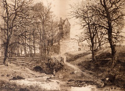 Mains kastély (rézkarc) alkotó: Richard Davidson Winter