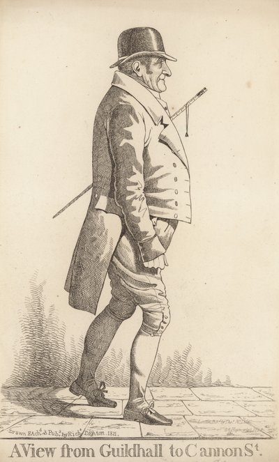 Kilátás a Guildhallról a Cannon Streetre alkotó: Richard Dighton