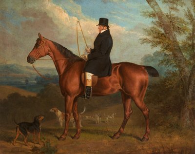 W. Parker tiszteletes egy Bay Hunteren kopókkal (tábla) alkotó: Richard Dodd Widdas